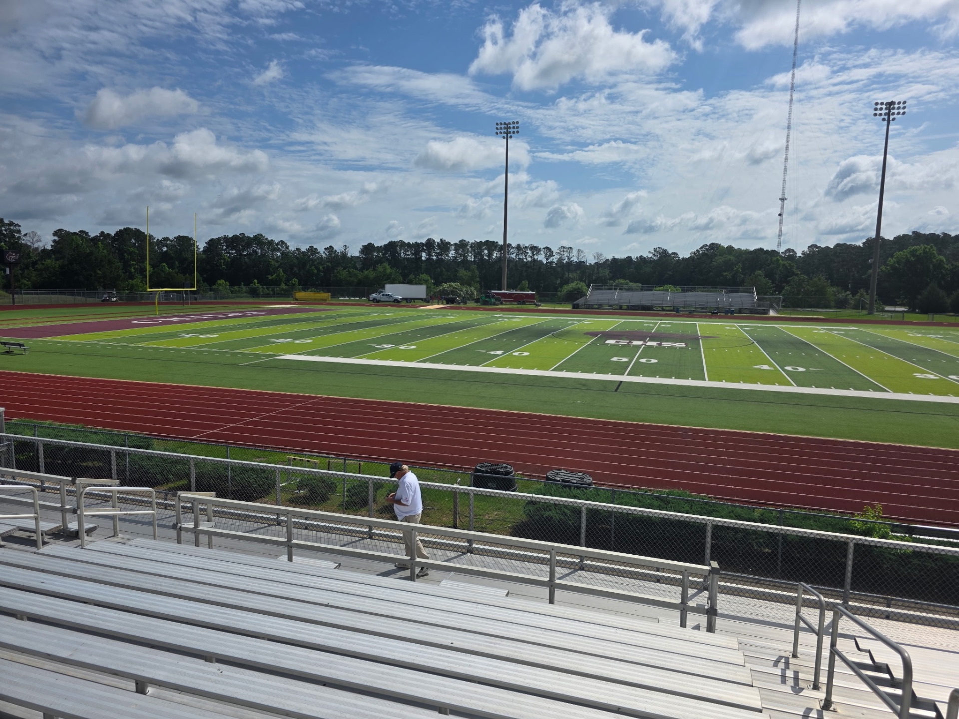 Wide angle from the visitor stands with goalposts